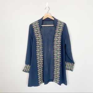 Vintage 90's Floral Embroidered Blazer Cardigan